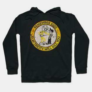 VINTAGE -  Electricity Will Kill You Kids Yellow Hoodie